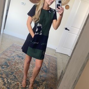 Floral hunter green dress